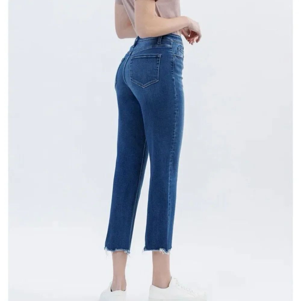 Vervet denim love so true high rise raw hem wide leg jeans 29/8 - Picture 2 of 9
